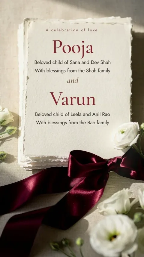 A Letter in Light, traditional wedding invitation video