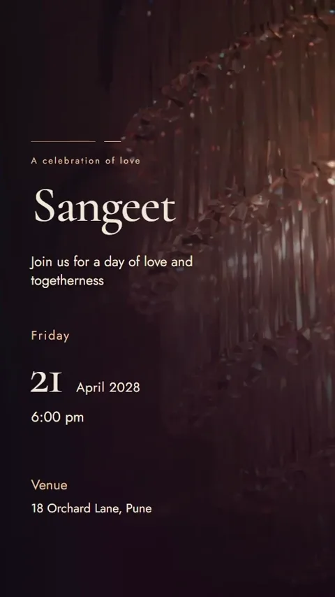 A Letter in Light, traditional wedding invitation video: its Sangeet scene