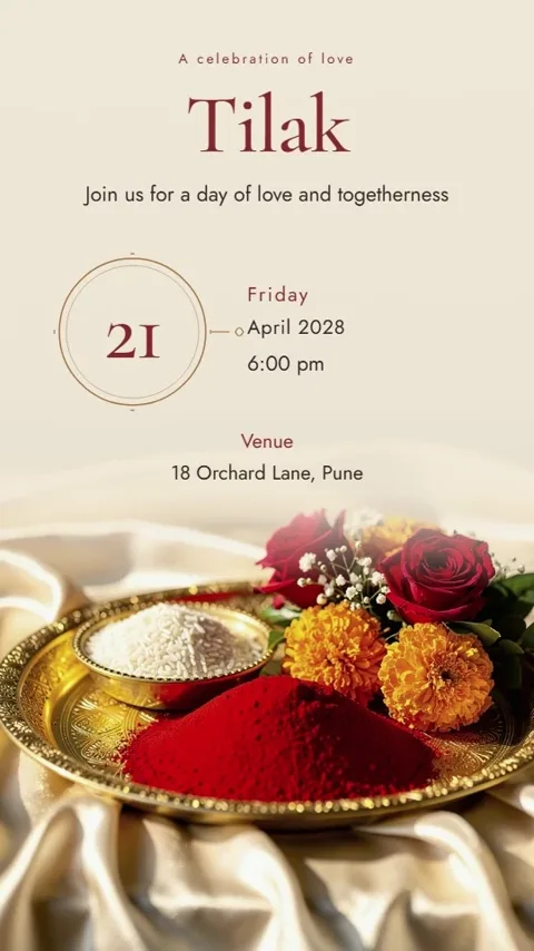 A Letter in Light, traditional wedding invitation video: its Tilak scene