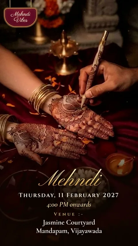 Divine Ganesha, Telugu wedding invitation video: its Mehndi scene