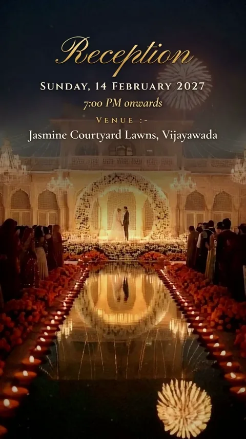 Divine Ganesha, Telugu wedding invitation video: its Reception scene