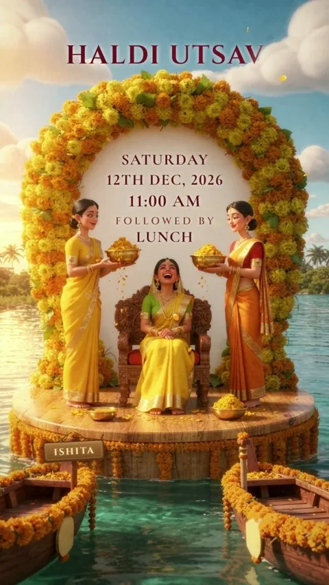 Ek Din, Ek Manch, destination wedding invitation video: its Haldi scene