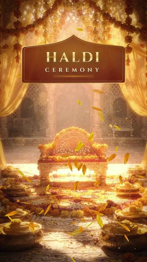 The Flute's Call, Radha Krishna wedding invitation video: its Haldi scene