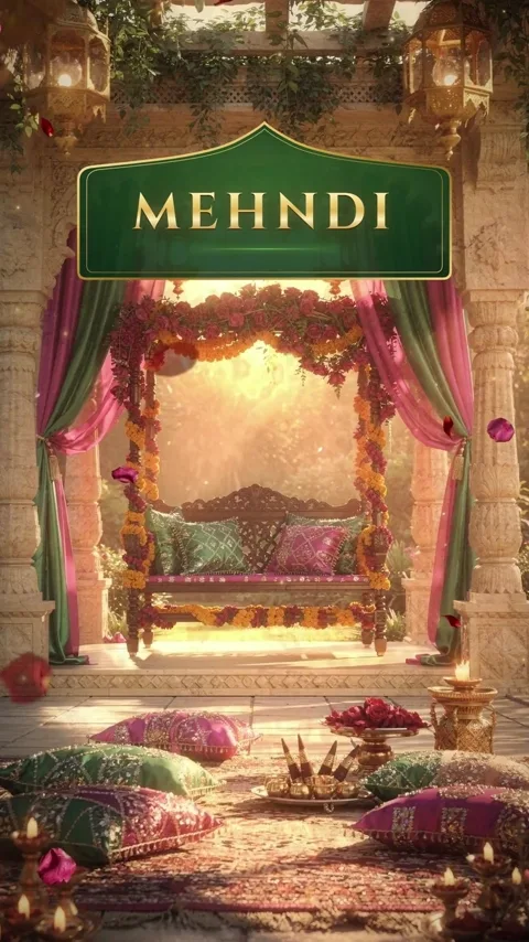 The Flute's Call, Radha Krishna wedding invitation video: its Mehndi scene