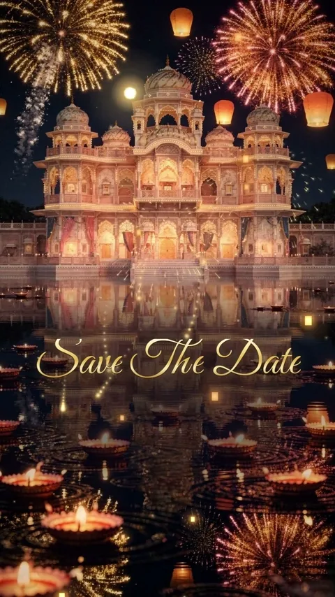 The Flute's Call, Radha Krishna wedding invitation video: its Save the date scene