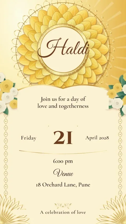 Gulistan Royale, royal garden wedding invitation video: its Haldi scene