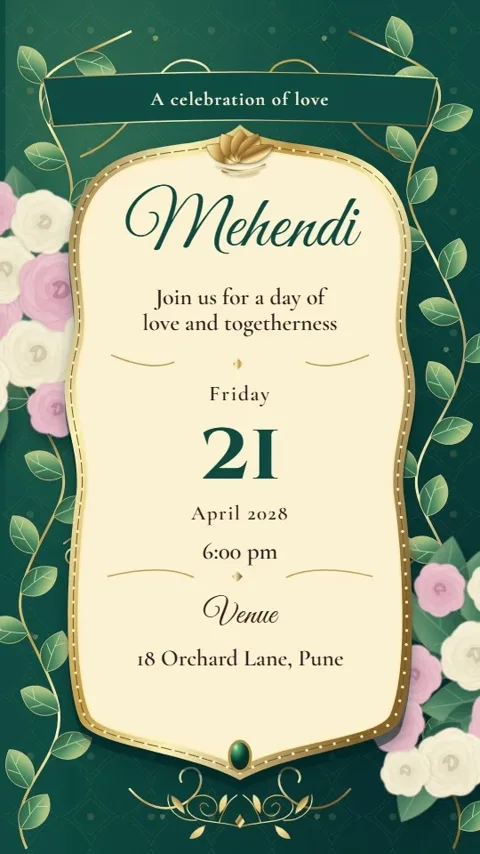 Gulistan Royale, royal garden wedding invitation video: its Mehendi scene
