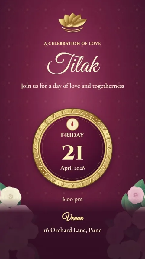 Gulistan Royale, royal garden wedding invitation video: its Tilak scene