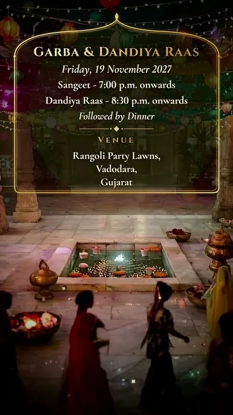 Haveli of Light, Gujarati wedding invitation video: its Garba night scene