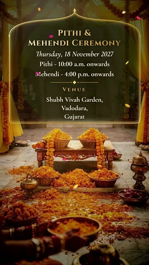 Haveli of Light, Gujarati wedding invitation video: its Haldi and mehendi scene