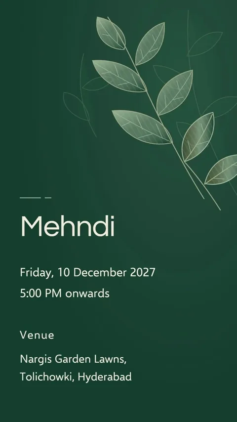 Jasmine Courtyard: Botanical, floral nikah invitation video: its Mehndi scene