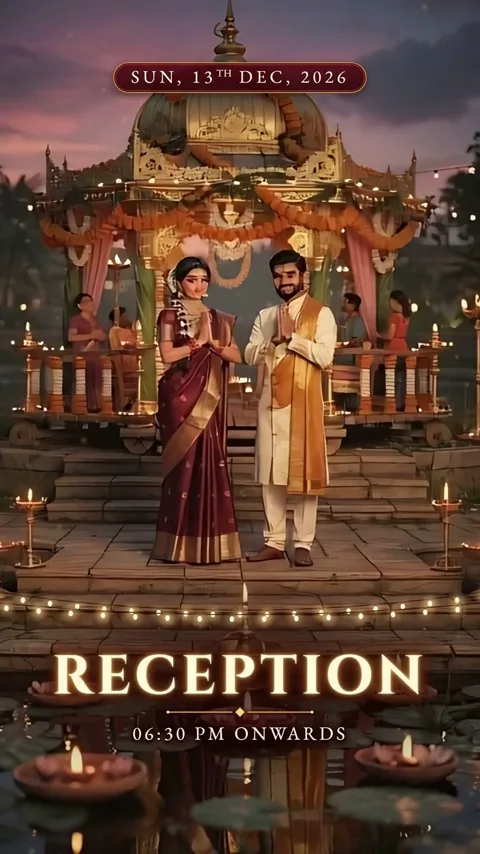 Kalyana Theppam, Tamil wedding invitation video: its Reception scene