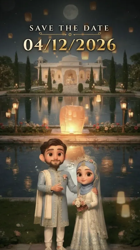 Mehtab, animated nikah invitation video: its Save the Date scene