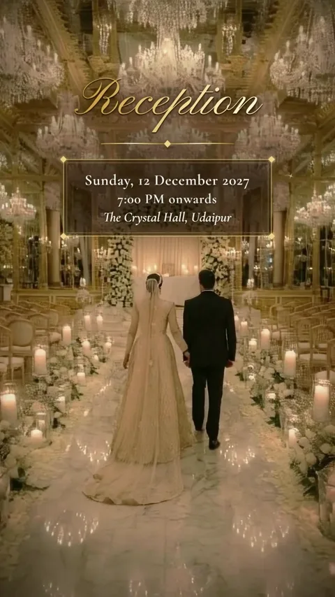 Modern Love Story, modern Hindu wedding invitation video: its Reception scene