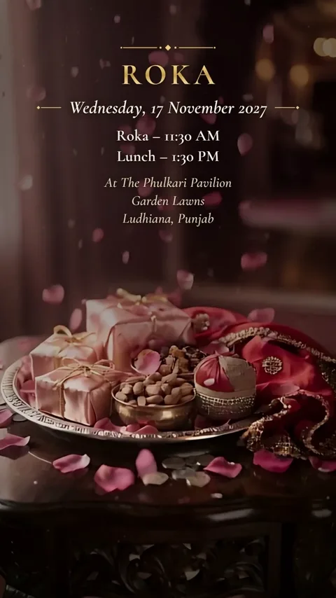 Palla, Sikh Anand Karaj wedding invitation video: its Roka scene