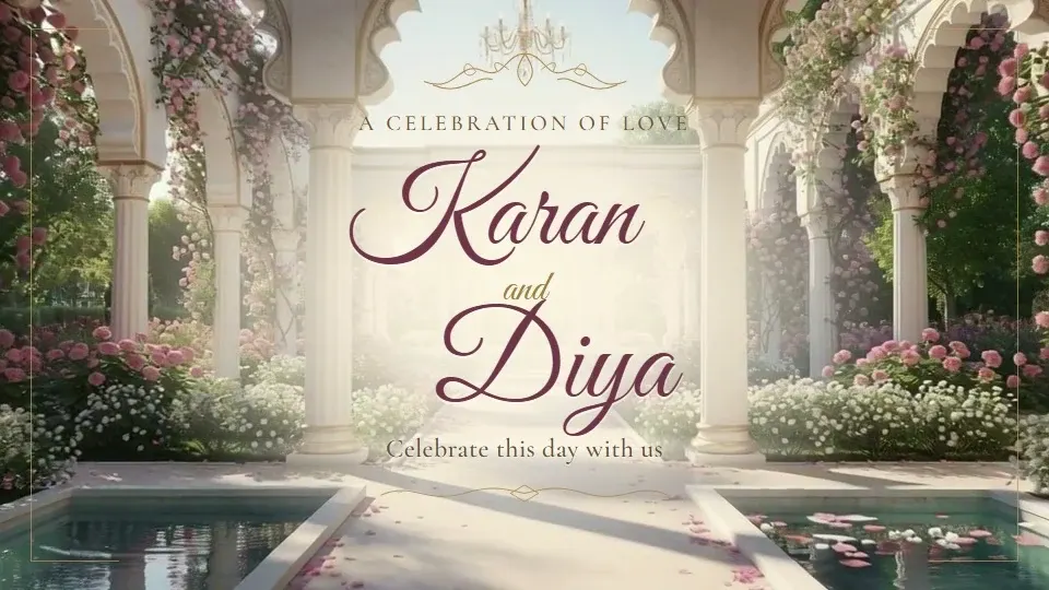 Porcelain Petals, blush floral wedding invitation video