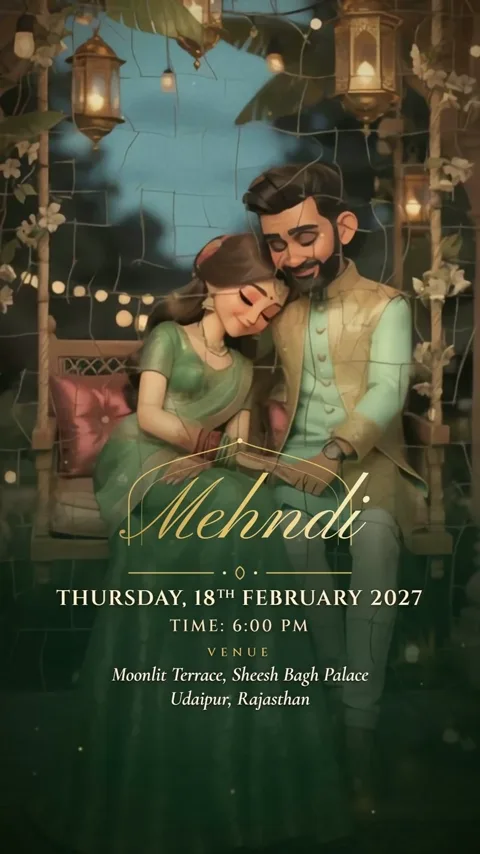 Jharokha, Rajasthani wedding invitation video: its Mehndi scene