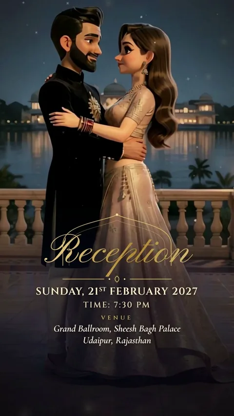 Jharokha, Rajasthani wedding invitation video: its Reception scene