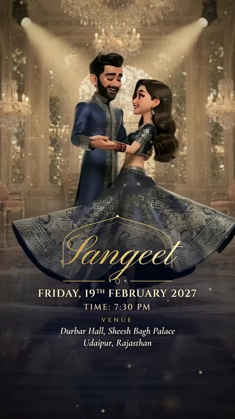 Jharokha, Rajasthani wedding invitation video: its Sangeet scene