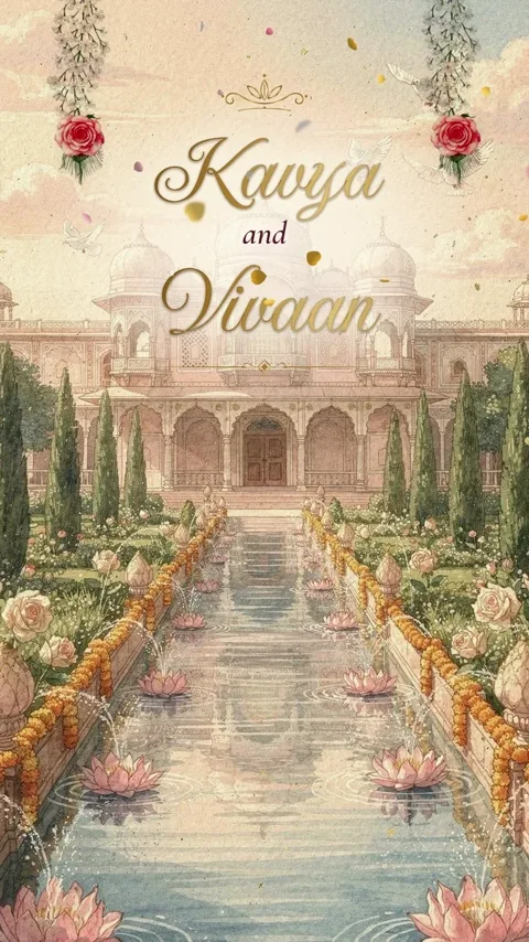 Royal Nimantran, royal wedding invitation video with your photos