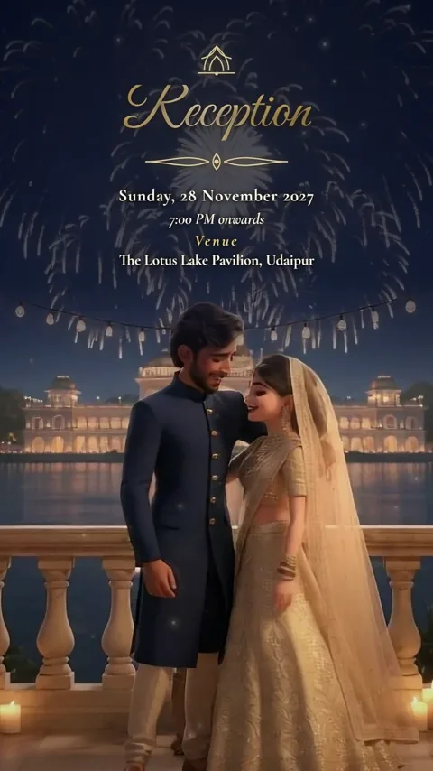 Royal Palace, palace wedding invitation video: its Reception scene
