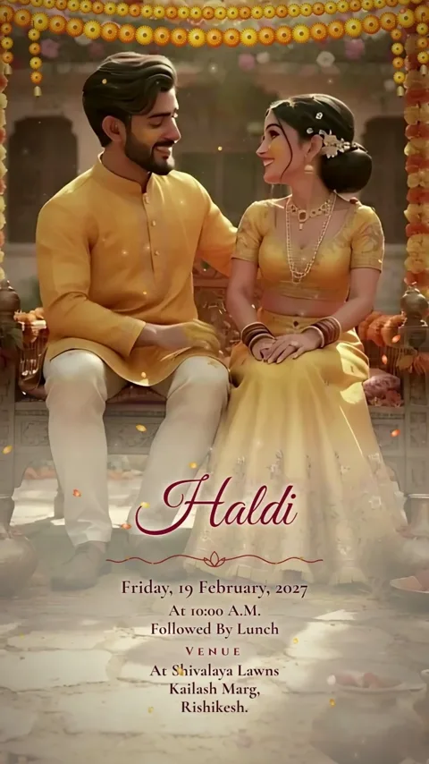 Shiv Shakti, Shiv Parvati wedding invitation video: its Haldi scene