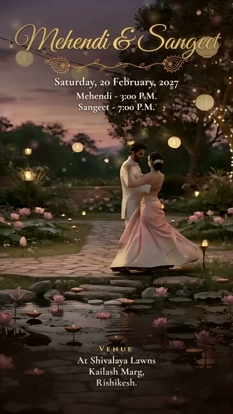 Shiv Shakti, Shiv Parvati wedding invitation video: its Mehendi & Sangeet scene