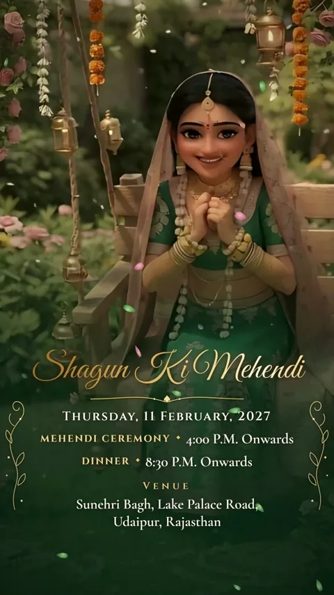 Sone ki Kahaani, animated wedding invitation video: its Mehendi scene