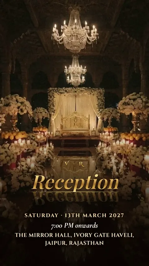 Sunrise to Starlight, Hindu wedding invitation video: its Reception scene