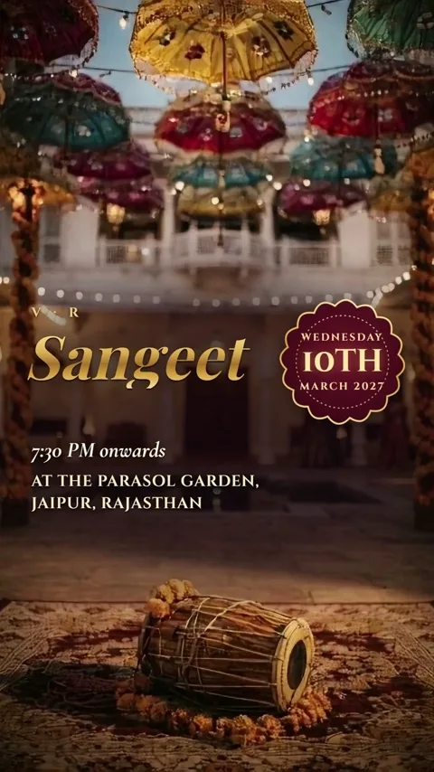 Sunrise to Starlight, Hindu wedding invitation video: its Sangeet scene