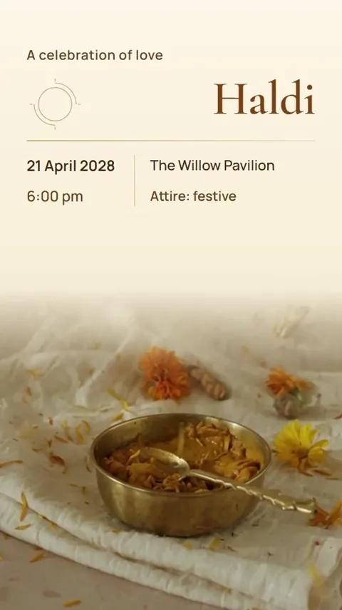The Gilded Vow, luxury wedding invitation video: its Haldi scene