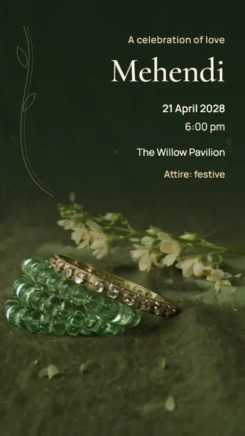 The Gilded Vow, luxury wedding invitation video: its Mehndi scene