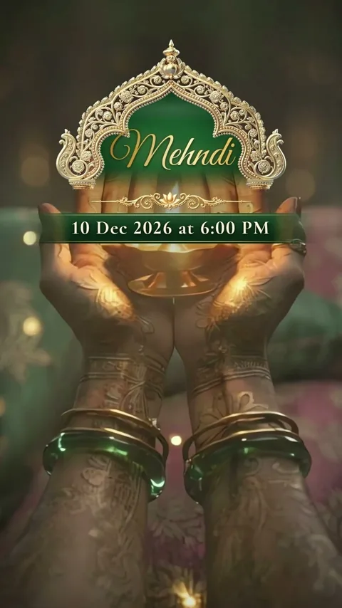 A Thousand Lamps, South Indian wedding invitation video: its Mehndi scene