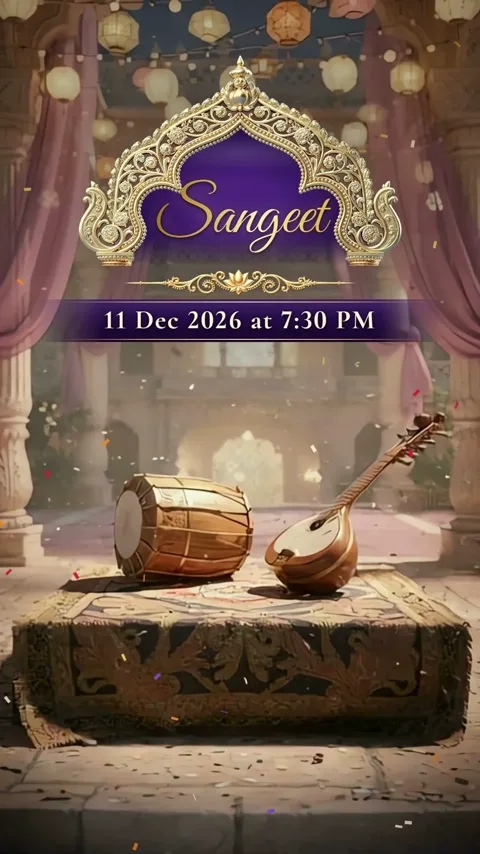 A Thousand Lamps, South Indian wedding invitation video: its Sangeet scene
