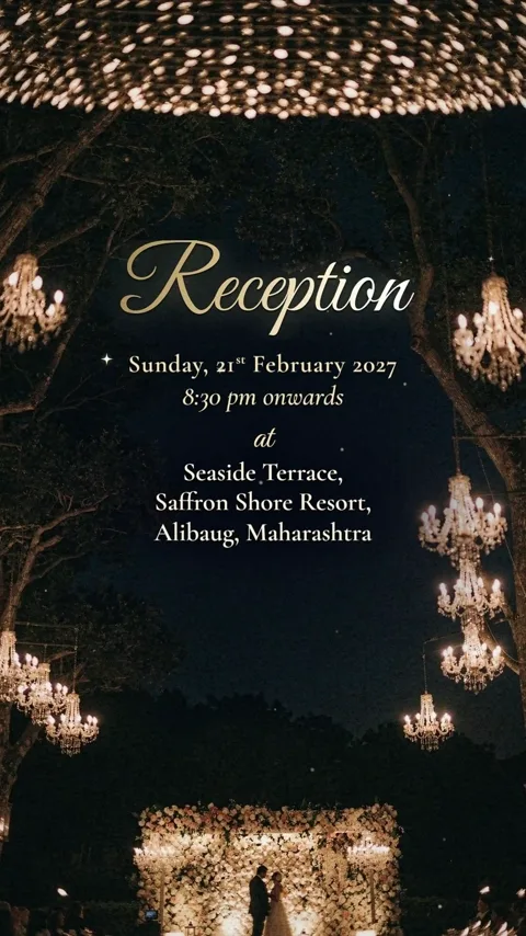 Two States, One Thread, Marathi and Marwari wedding invitation video: its Reception scene